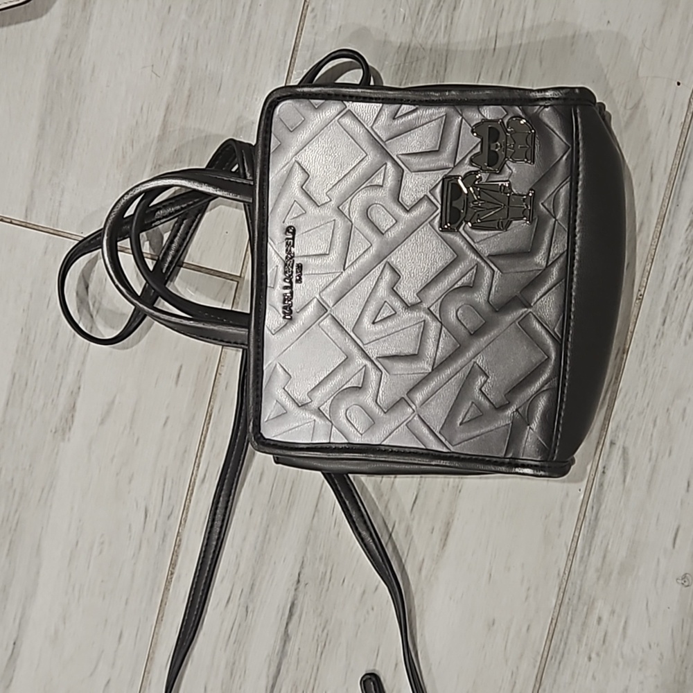 Two tone black and silver bag